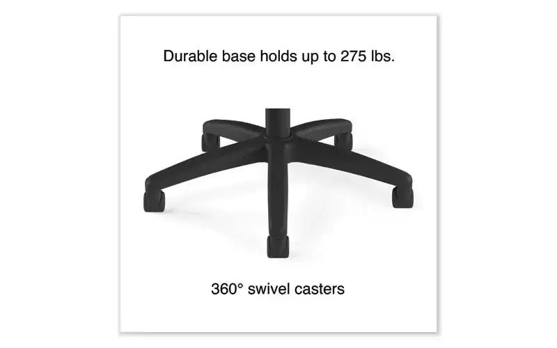 Sedia operativa multifunzione, portata massima 125 kg, altezza seduta da 38 a 47.8 cm, sedile/schienale nero, base nera