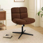 Sedia da scrivania senza braccioli moderna girevole con altezza regolabile, grigio/marrone/beige