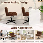 Sedia da scrivania senza braccioli moderna girevole con altezza regolabile, grigio/marrone/beige