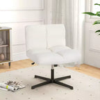 Sedia da scrivania senza braccioli moderna girevole con altezza regolabile, grigio/marrone/beige
