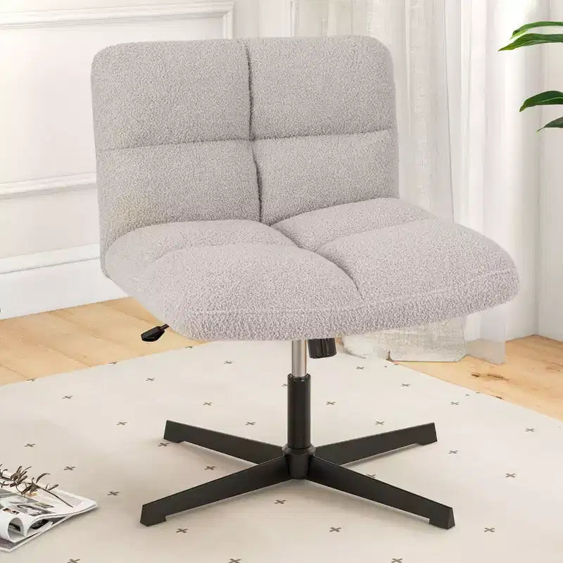 Sedia da scrivania senza braccioli moderna girevole con altezza regolabile, grigio/marrone/beige