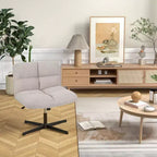Sedia da scrivania senza braccioli moderna girevole con altezza regolabile, grigio/marrone/beige