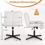 Sedia da scrivania senza braccioli moderna girevole con altezza regolabile, grigio/marrone/beige
