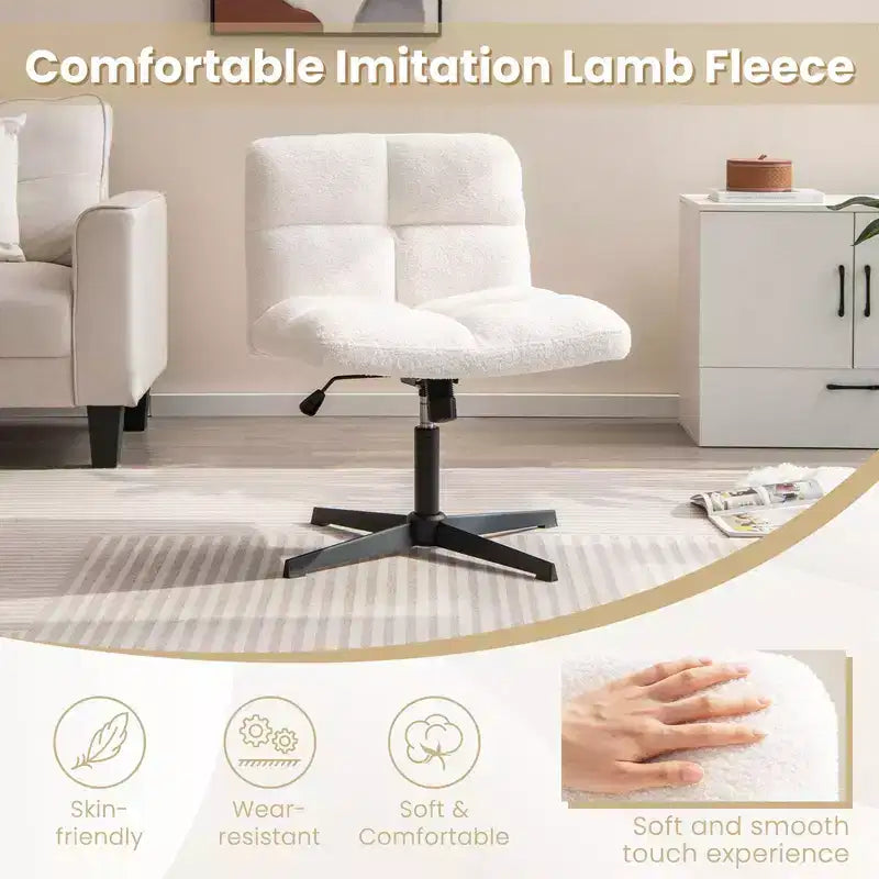 Sedia da scrivania senza braccioli moderna girevole con altezza regolabile, grigio/marrone/beige