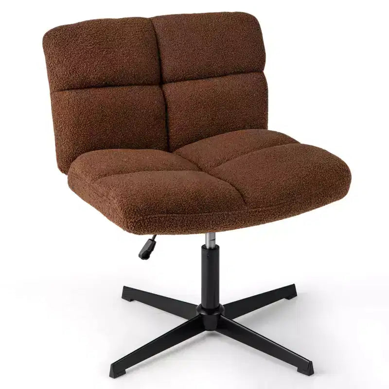 Sedia da scrivania senza braccioli moderna girevole con altezza regolabile, grigio/marrone/beige