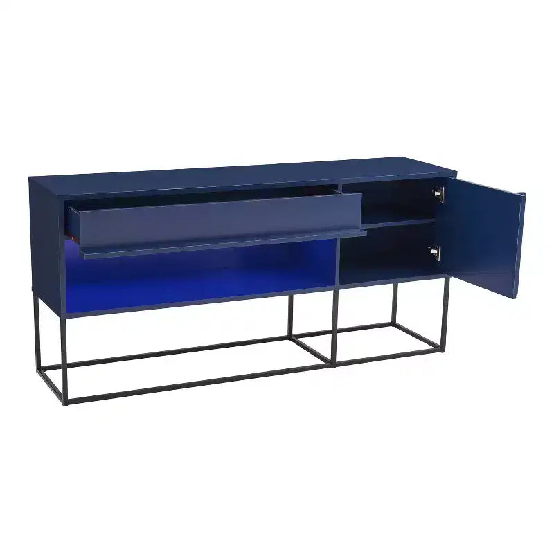 Porta TV moderno a 1 cassetto per TV fino a 65 pollici con luci a LED