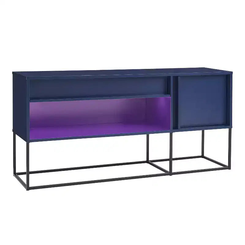 Porta TV moderno a 1 cassetto per TV fino a 65 pollici con luci a LED