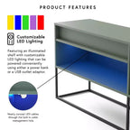 Porta TV moderno a 1 cassetto per TV fino a 65 pollici con luci a LED