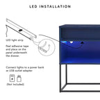 Porta TV moderno a 1 cassetto per TV fino a 65 pollici con luci a LED