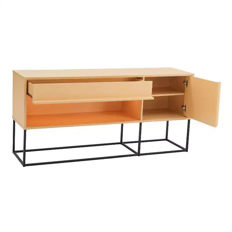 Porta TV moderno a 1 cassetto per TV fino a 65 pollici con luci a LED