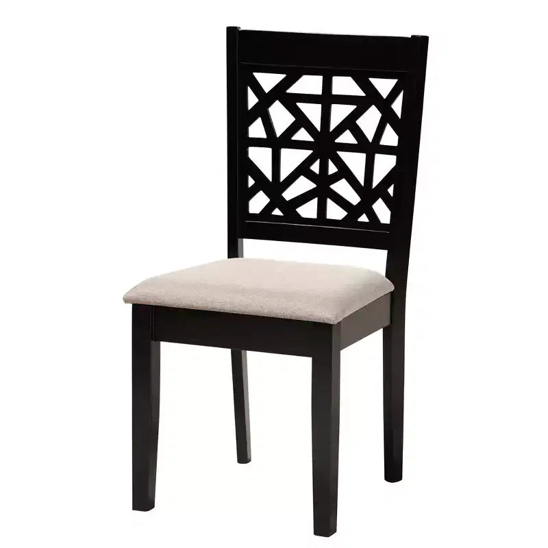 Set da pranzo moderno in tessuto e legno