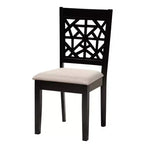 Set da pranzo moderno in tessuto e legno