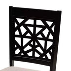 Set da pranzo moderno in tessuto e legno