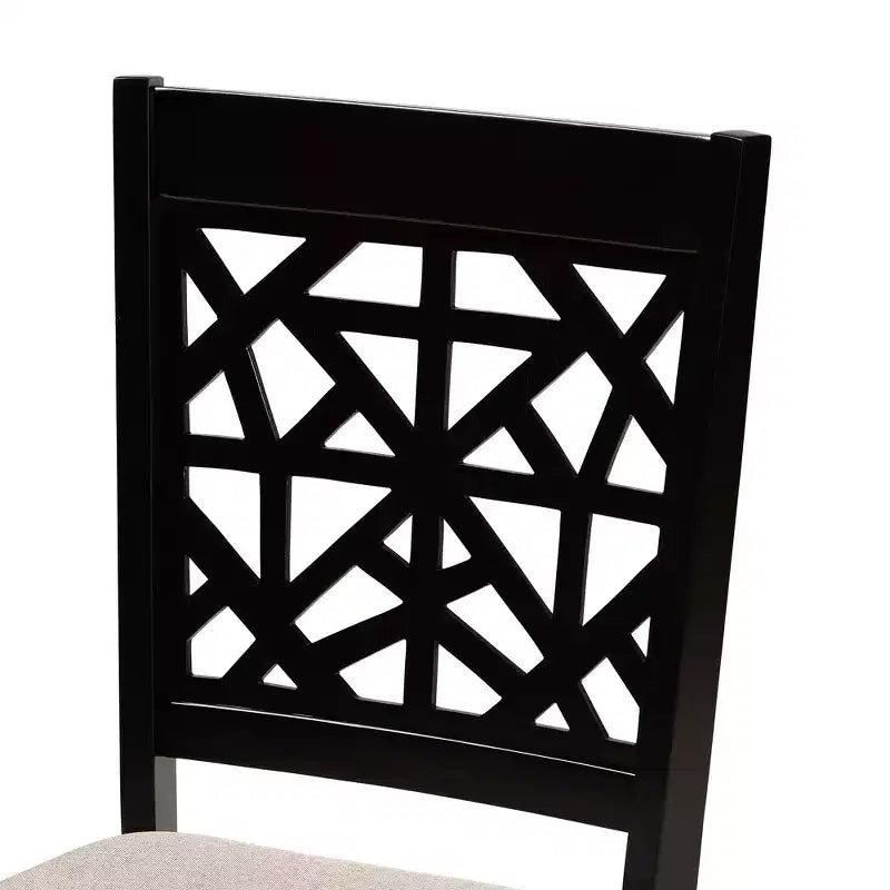 Set da pranzo moderno in tessuto e legno