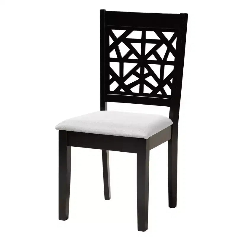 Set da pranzo moderno in tessuto e legno
