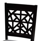 Set da pranzo moderno in tessuto e legno