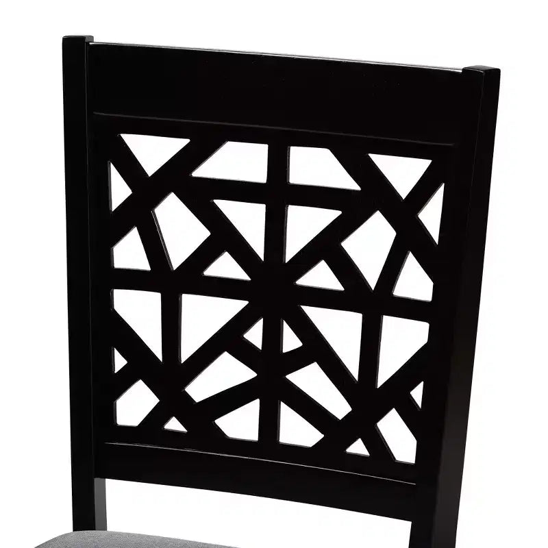 Set da pranzo moderno in tessuto e legno