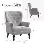 Poltrona Wingback in velluto larga 79 cm