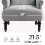 Poltrona Wingback in velluto larga 79 cm