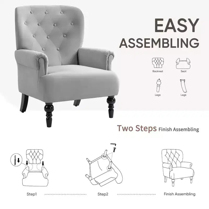 Poltrona Wingback in velluto larga 79 cm