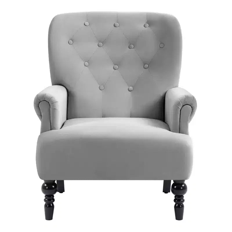 Poltrona Wingback in velluto larga 79 cm