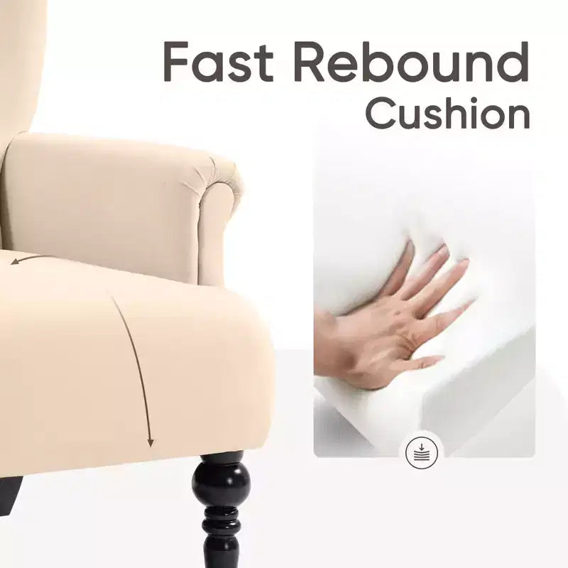 Poltrona Wingback in velluto larga 79 cm