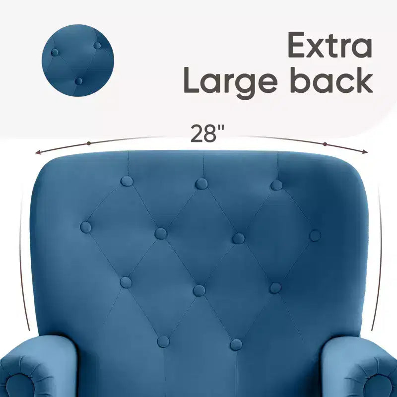 Poltrona Wingback in velluto larga 79 cm