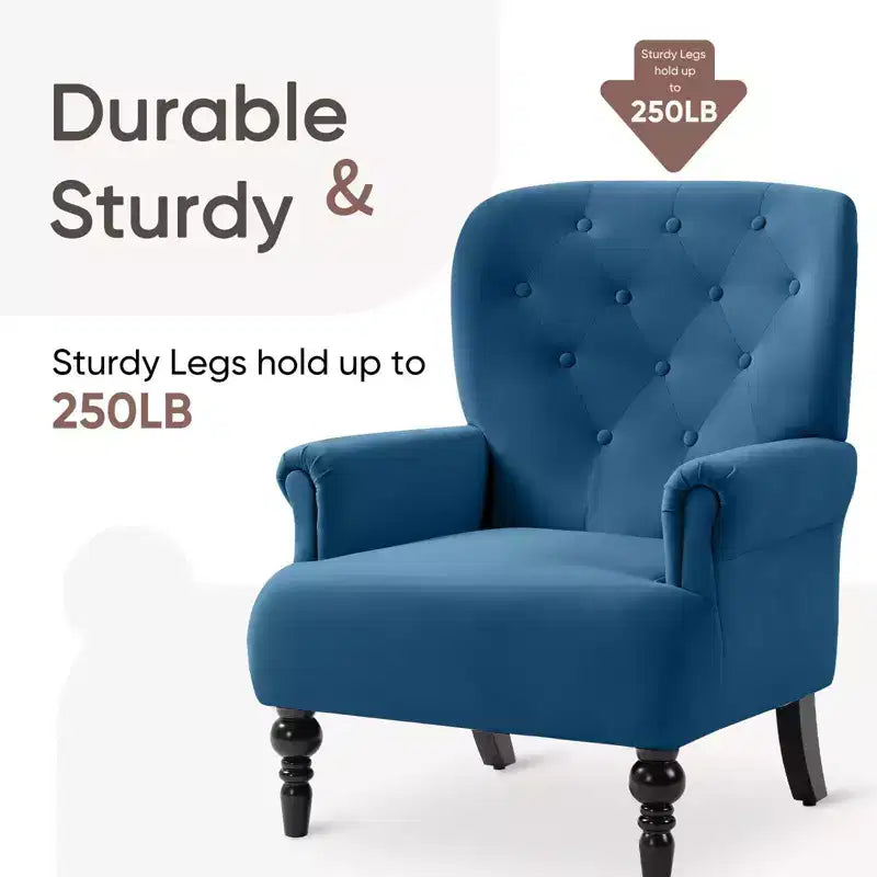 Poltrona Wingback in velluto larga 79 cm
