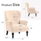 Poltrona Wingback in velluto larga 79 cm