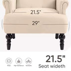 Poltrona Wingback in velluto larga 79 cm