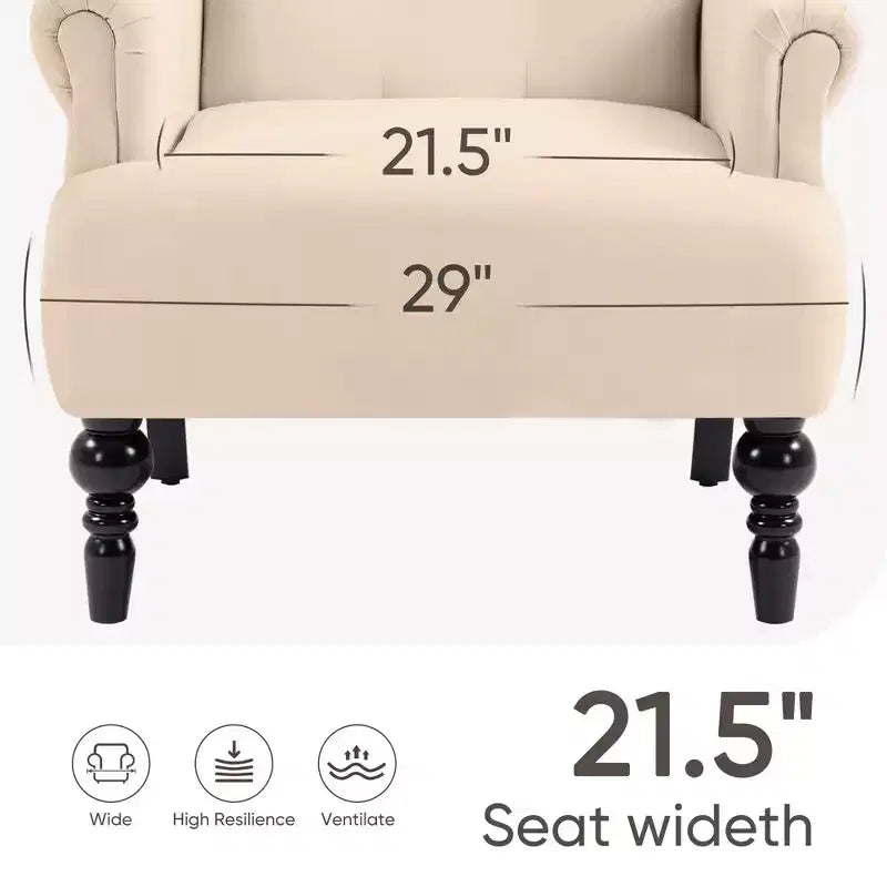 Poltrona Wingback in velluto larga 79 cm