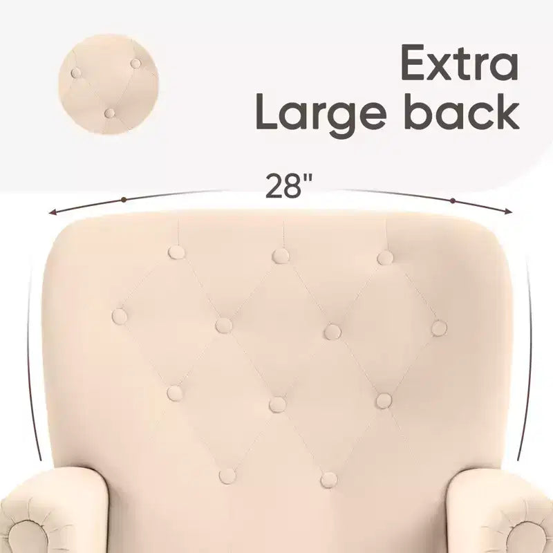 Poltrona Wingback in velluto larga 79 cm