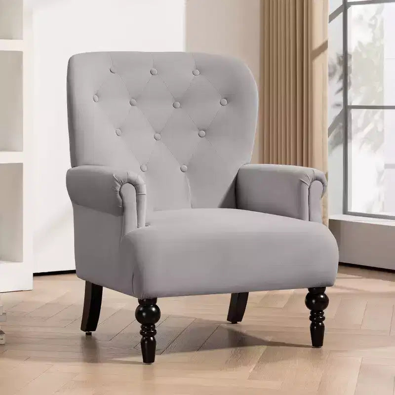 Poltrona Wingback in velluto larga 79 cm