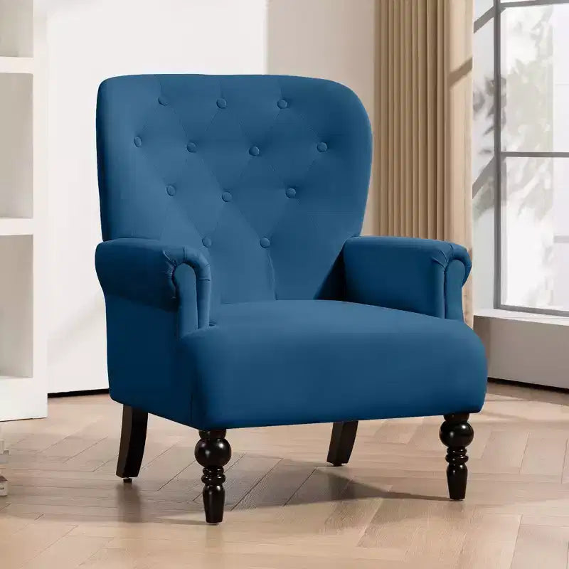 Poltrona Wingback in velluto larga 79 cm