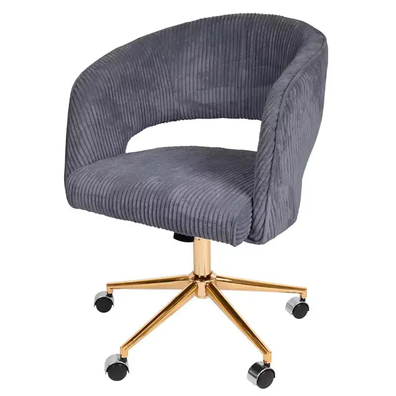 Sedia da ufficio operativa regolabile e mobile in velluto a coste