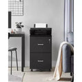 2-Drawer File Cabinet, Locking Wood Filing Cabinet for Home Office, Small Rolling File Cabinet