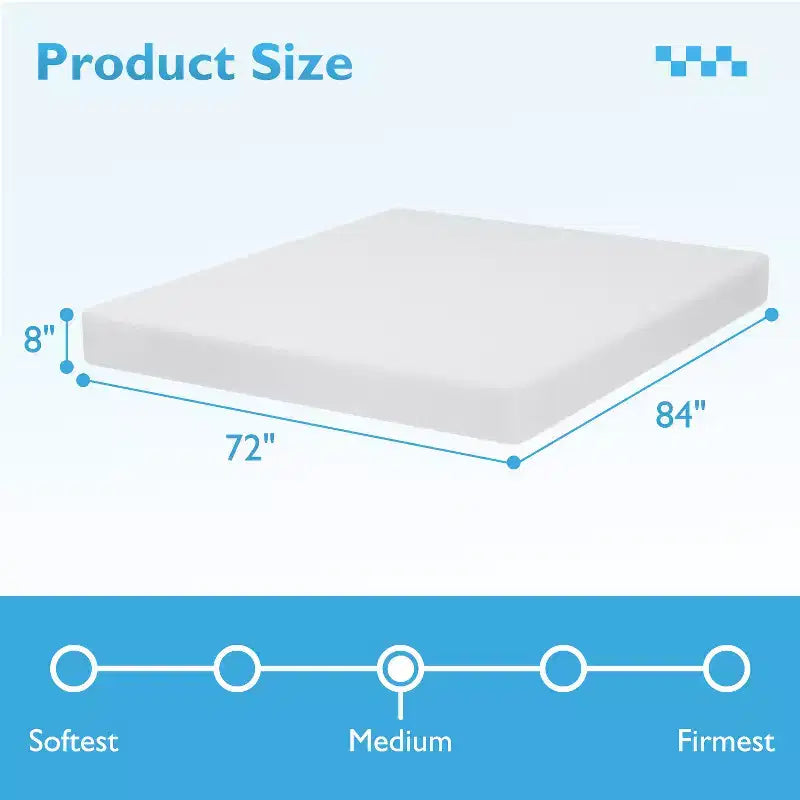 Materasso da 8 pollici in Memory Foam Gel per un sonno fresco e un sollievo dalla pressione/Certificato CertiPUR-US/Materasso in scatola/Alleviamento della pressione